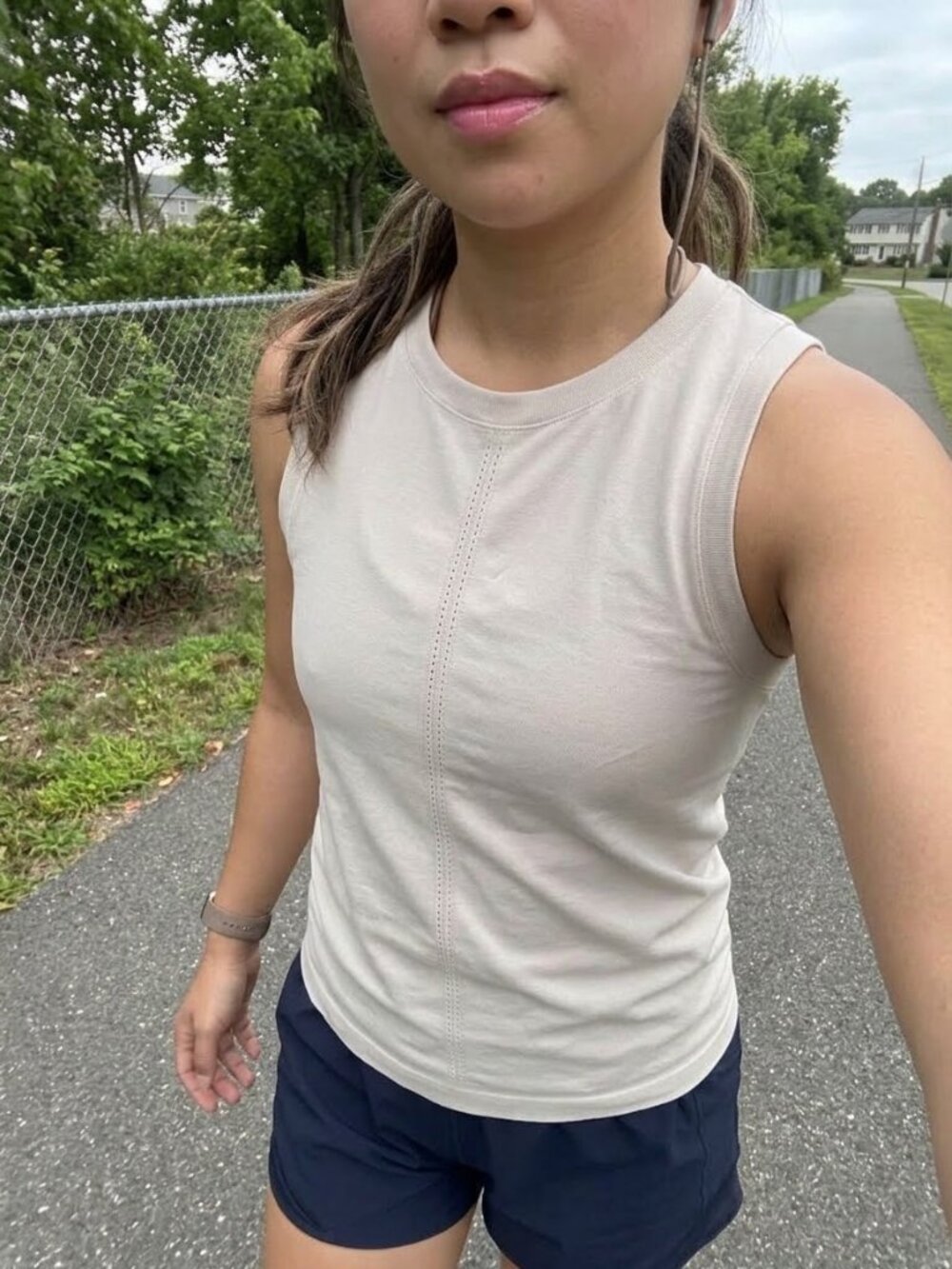 Yogalicious Beige Seamless Bridgett Tank Athleisure High Neck Running Top Size S
